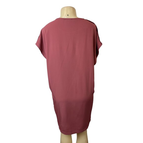 Grey & Grey Pink Sz 8 Women's Loose-fit Knee Length Round Neck Dress - Picture 3 of 6